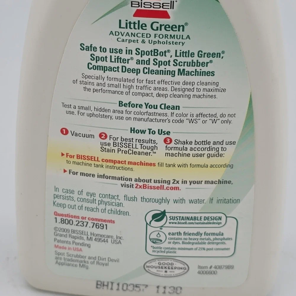 Bissell Little Green Advanced Formula Clean Carpet Upholstry 8 oz New